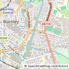 Map of Burnley, Lancashire