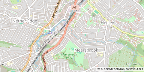 Map of Sheffield, South Yorkshire