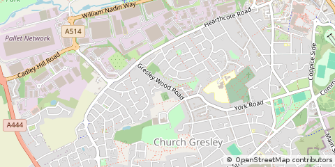 Map of Swadlincote, Derbyshire