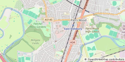 Map of Didsbury, Manchester