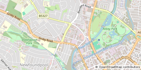 Map of Leicester, Leicestershire