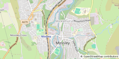 Map of Mossley, Lancashire
