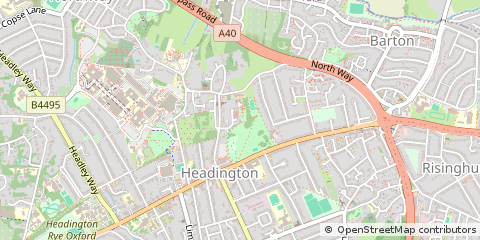Map of Headington, Oxfordshire