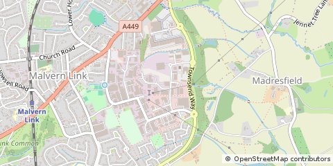 Map of Malvern, Worcestershire