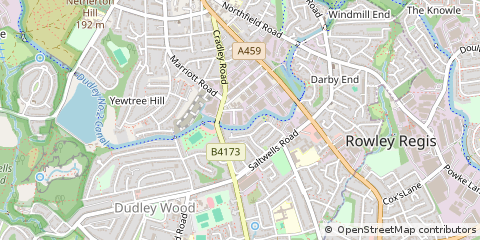 Map of Dudley, West Midlands