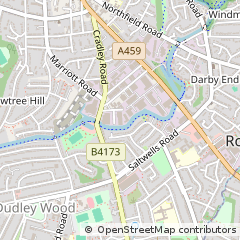 Map of Dudley, West Midlands