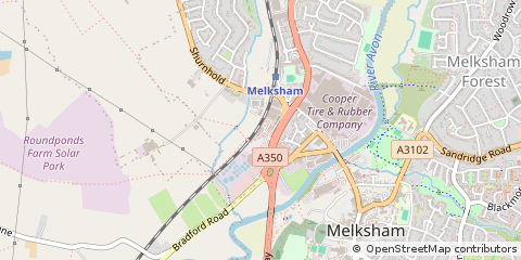 Map of Melksham, Wiltshire