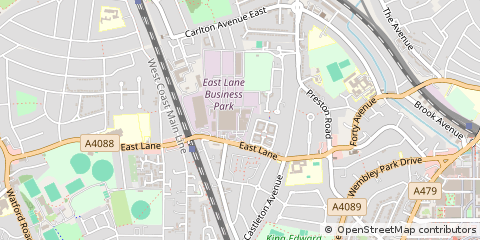 Map of Wembley, Middlesex