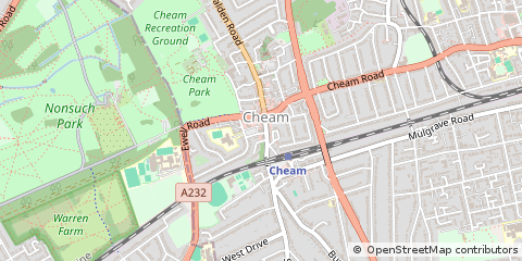 Map of Sutton, Surrey
