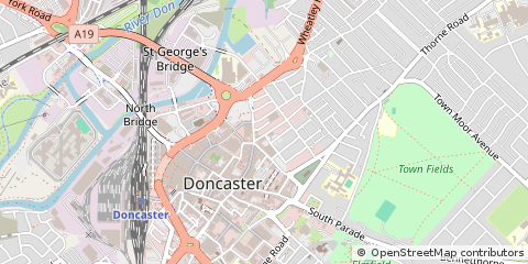 Map of Doncaster, South Yorkshire