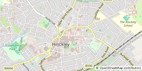 Map of Hinckley, Leicestershire