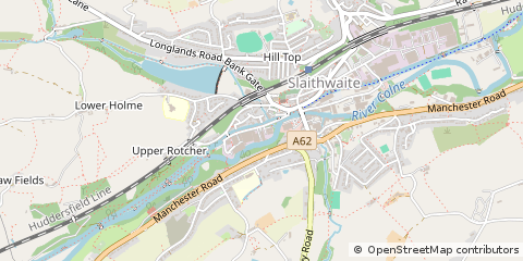 Map of Slaithwaite, Huddersfield