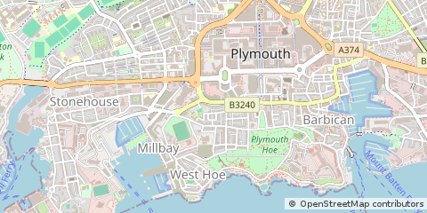 Map of Plymouth, Devon