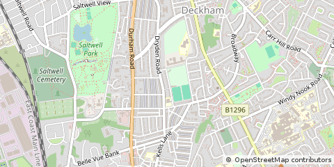 Map of Gateshead, Tyne and Wear