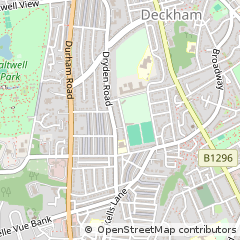 Map of Gateshead, Tyne and Wear