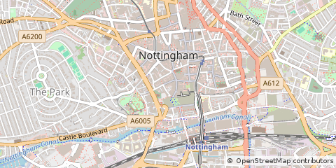 Map of Nottingham, Nottinghamshire