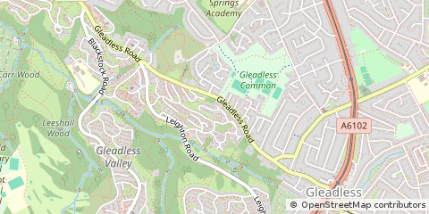 Map of Sheffield, Southyorkshire