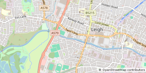 Map of Leigh, Lancashire