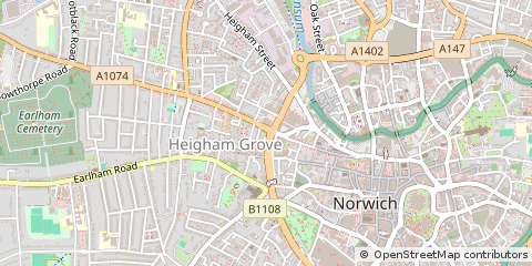 Map of Norwich, Norfolk