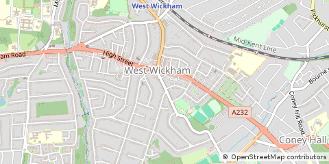 Map of West Wickham, Kent