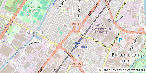 Map of Burton-on-Trent, Staffordshire