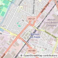 Map of Burton-on-Trent, Staffordshire