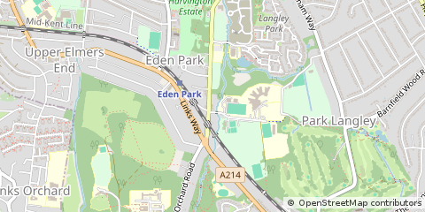 Map of Beckenham, Kent