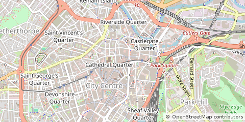 Map of Sheffield, South Yorkshire
