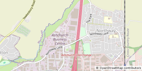 Map of Tewkesbury, Gloucestershire