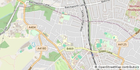 Map of Northwood, Middlesex