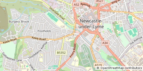 Map of Newcastle-Under-Lyme, Staffordshire