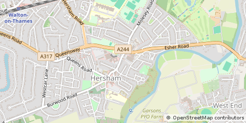 Map of Walton-on-Thames, Surrey