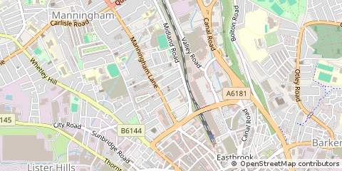 Map of Bradford, West Yorkshire