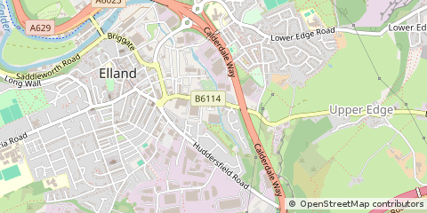 Map of Elland, West Yorkshire
