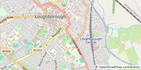 Map of Loughborough, Leicestershire