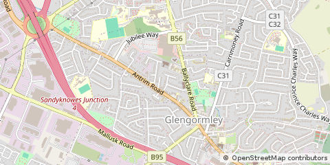 Map of Newtownabbey, Co Antrim