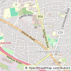 Map of Newtownabbey, Co Antrim