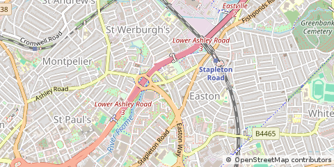 Map of Easton, Bristol