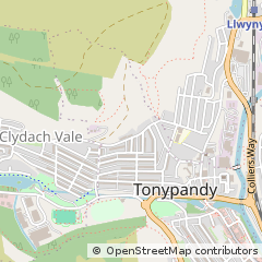 Map of Tonypandy, Mid Glamorgan