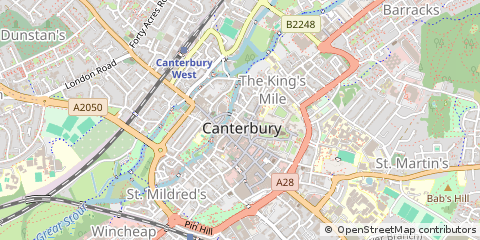 Map of Canterbury, Kent