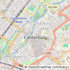 Map of Canterbury, Kent