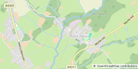 Map of Llanelli, Carmarthenshire