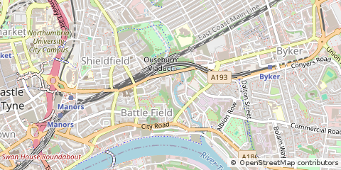 Map of Newcastle Upon Tyne