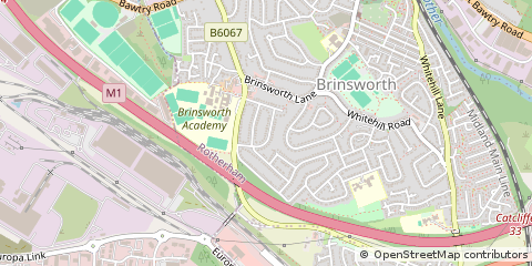 Map of Rotherham, South Yorkshire
