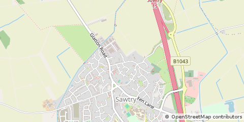 Map of Sawtry, Cambridgeshire