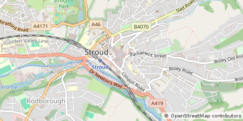 Map of Stroud, Gloucestershire