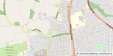 Map of Oulton, Suffolk