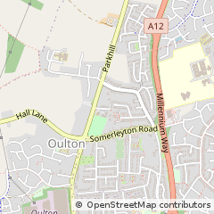 Map of Oulton, Suffolk