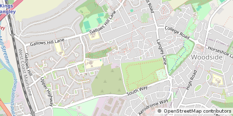 Map of Abbots Langley, Hertfordshire