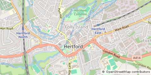 Map of Hertford, Hertfordshire